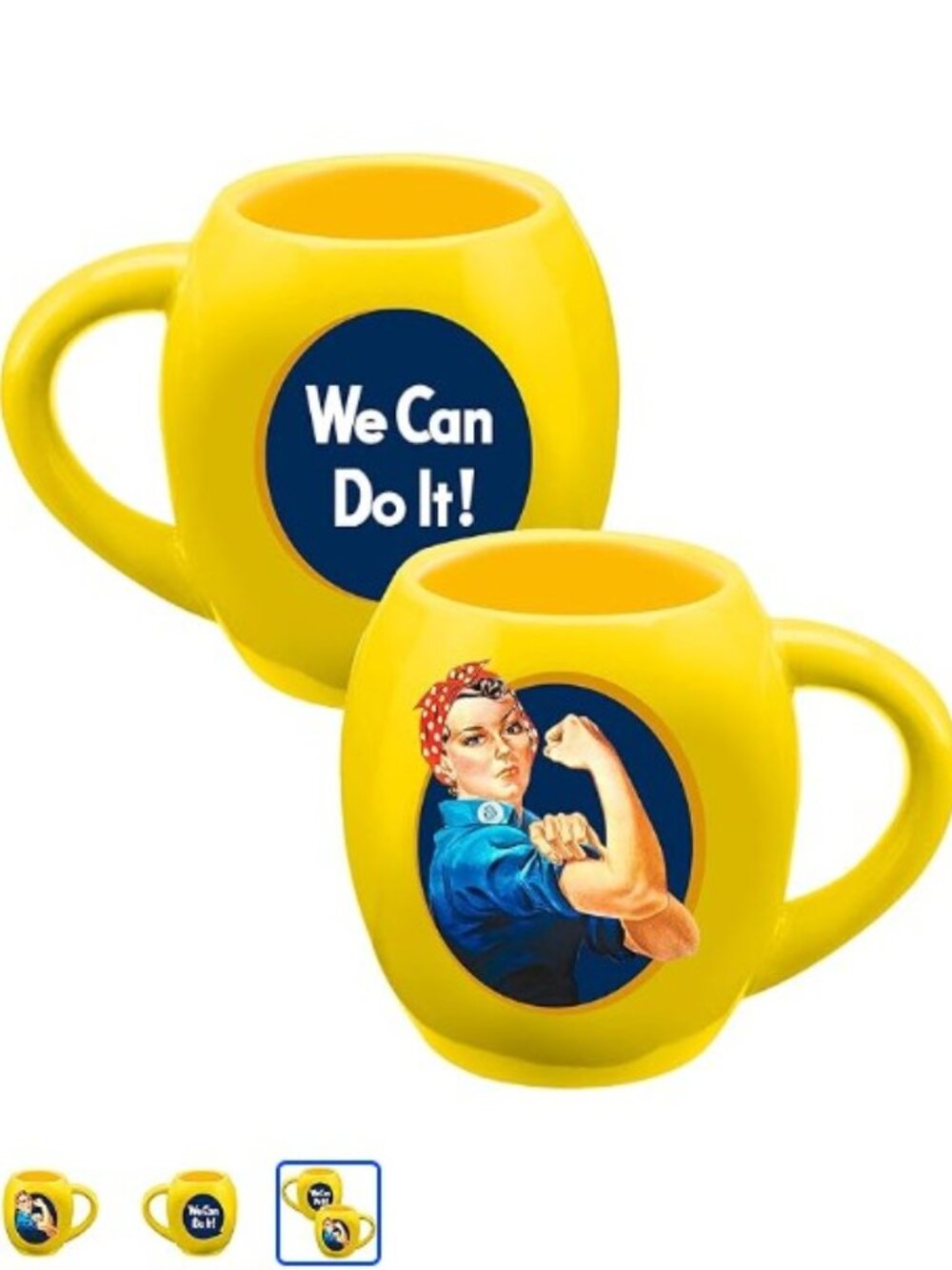 Vandor Smithsonian Rosie The Riveter 18 Oz.‎ Oval Ceramic Mug, Yellow